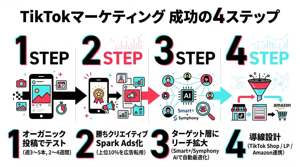 TikTokマーケティング 4ステップロードマップ