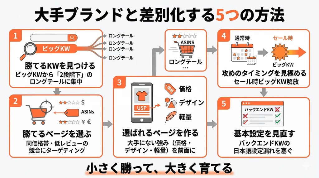大手ブランドと差別化する5つの方法