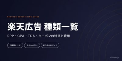 楽天広告の種類一覧｜RPP・CPA・TDA・クーポンの特徴と費用を徹底比較