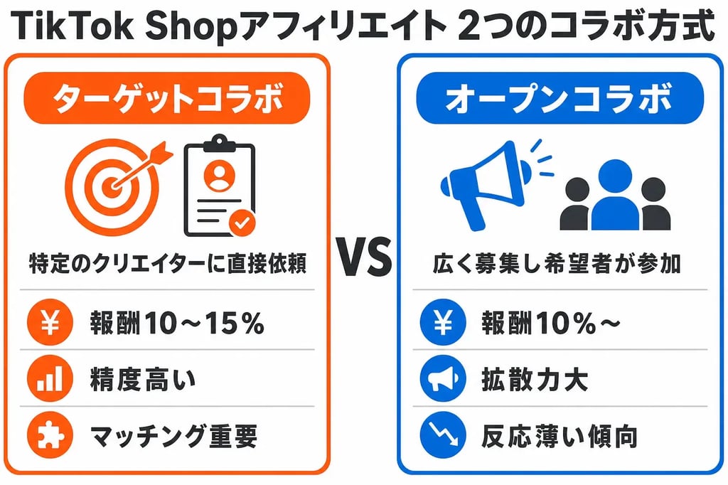 TikTok Shopアフィリエイト 2つのコラボ方式