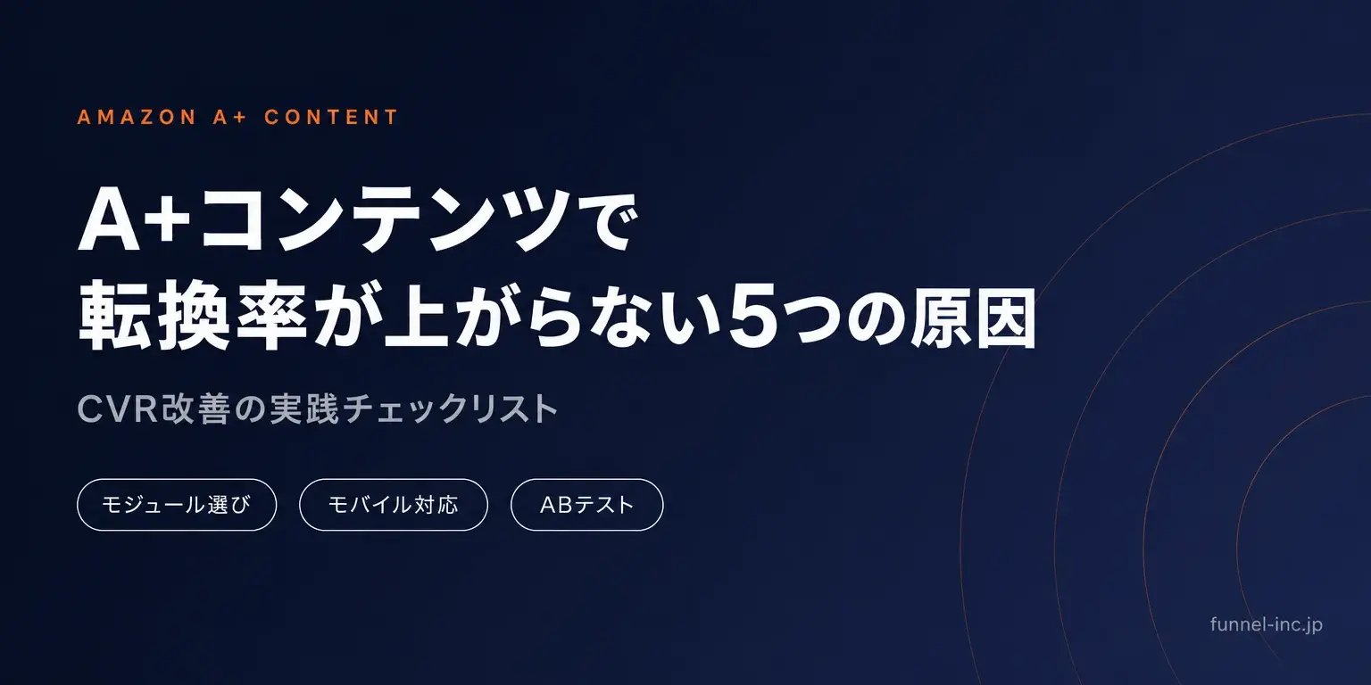 Amazon A+コンテンツで転換率が上がらない5つの原因と改善策【2026年版】