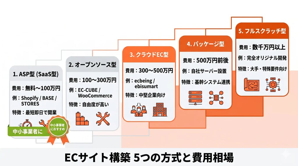 ECサイト構築 5つの方式と費用相場