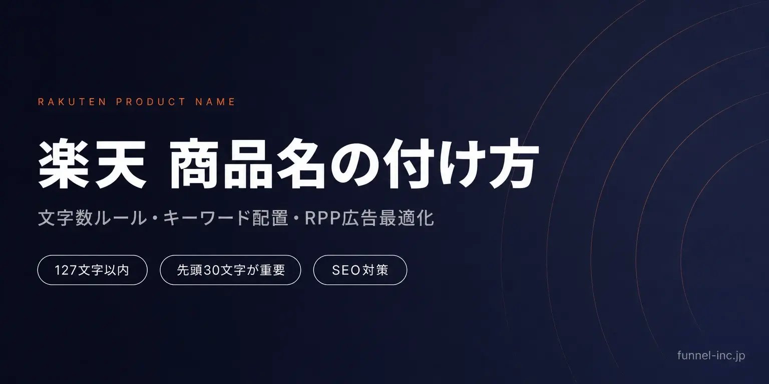 楽天市場 商品名の付け方完全ガイド｜文字数ルール・キーワード配置・RPP広告最適化