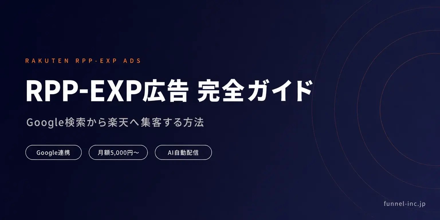 楽天RPP-EXP広告完全ガイド Google検索から楽天へ集客する設定方法と費用