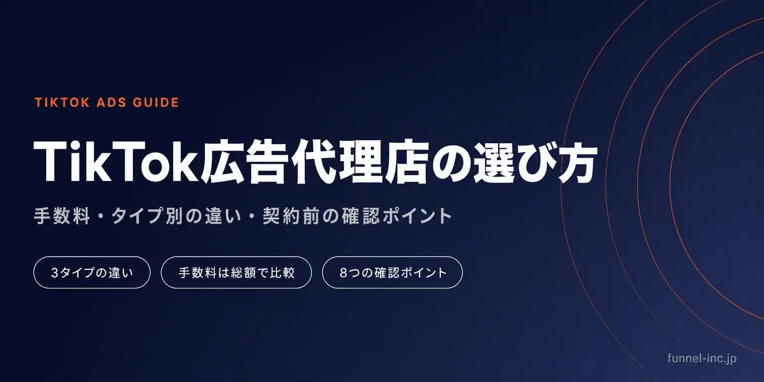TikTok広告代理店の選び方｜手数料の相場・タイプ別の違い・契約前の確認ポイント