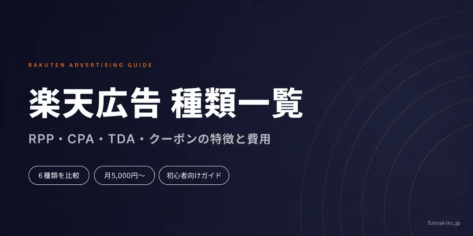 楽天広告の種類一覧｜RPP・CPA・TDA・クーポンの特徴と費用を徹底比較