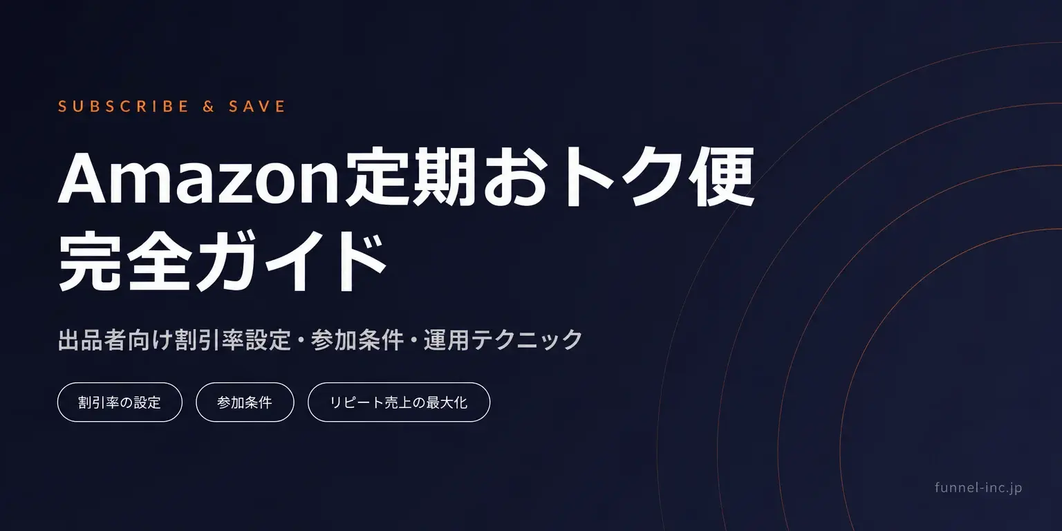 Amazon定期おトク便完全ガイド 出品者向け割引率設定・参加条件・運用テクニック