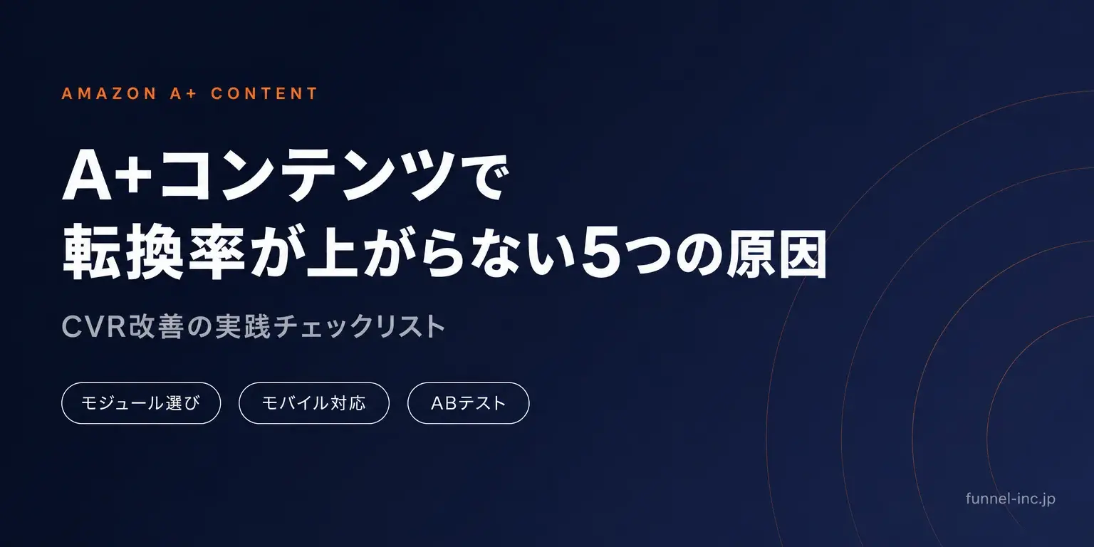 Amazon A+コンテンツで転換率が上がらない5つの原因と改善策【2026年版】