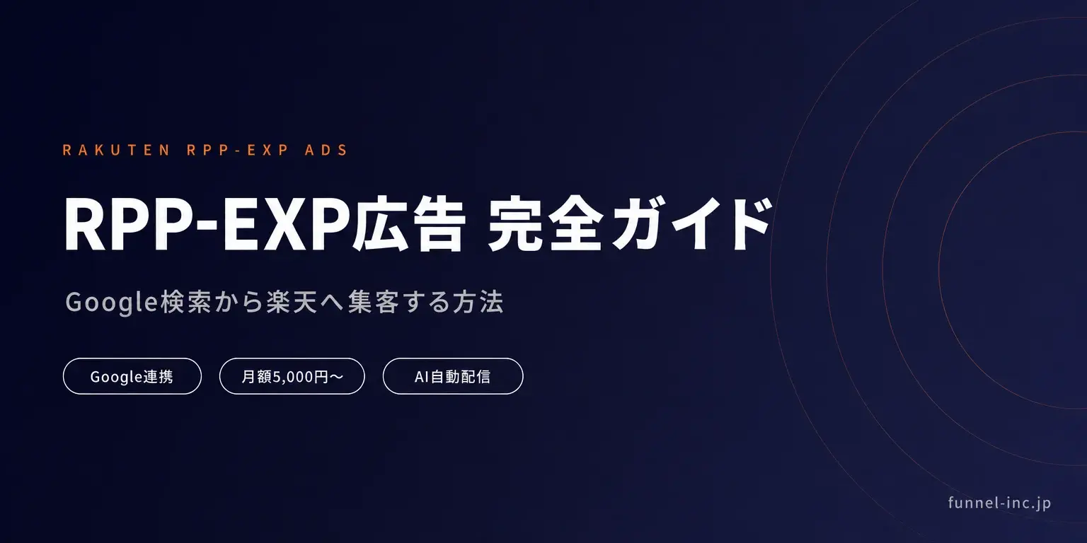 楽天RPP-EXP広告完全ガイド Google検索から楽天へ集客する設定方法と費用