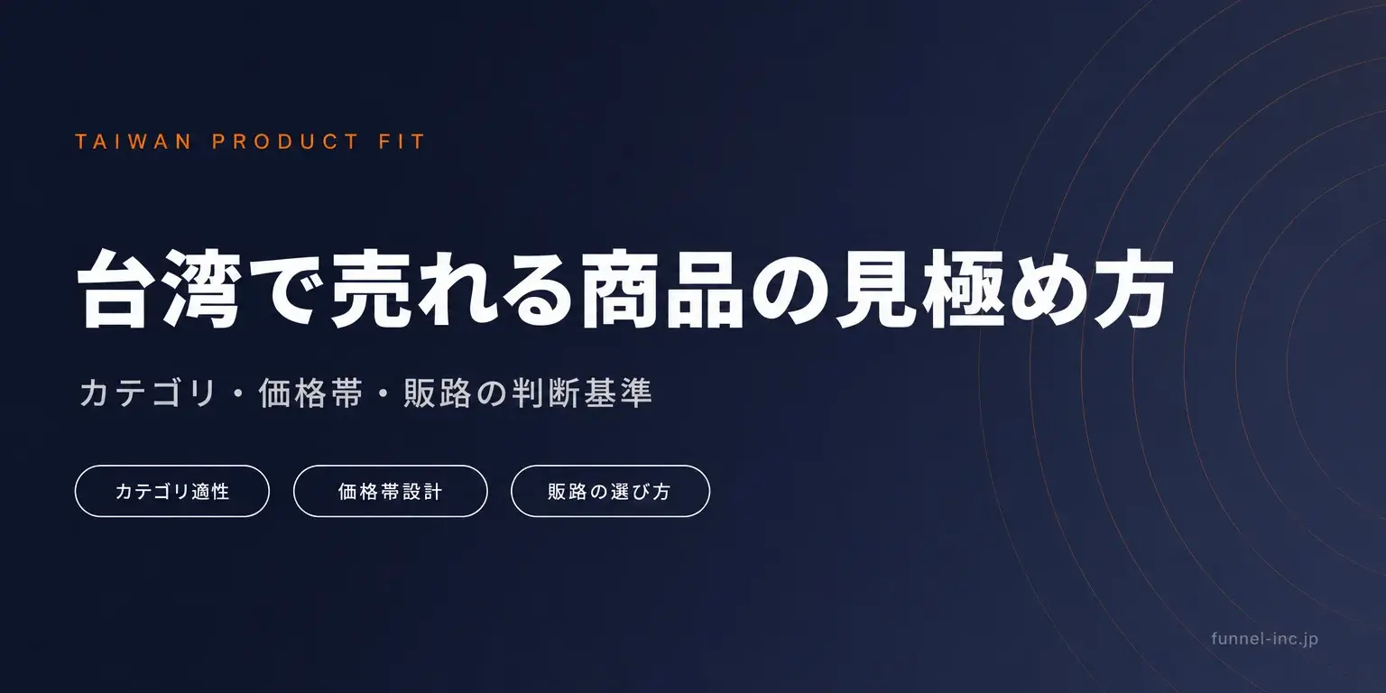 台湾で売れる商品の見極め方｜カテゴリ・価格帯・販路の判断基準